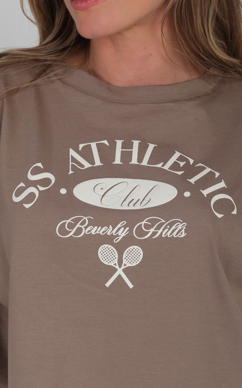 Taupe Rolled-Sleeve T-Shirt
