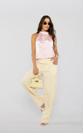 Pastel Barrel-Leg Seamed Pants by Navissi