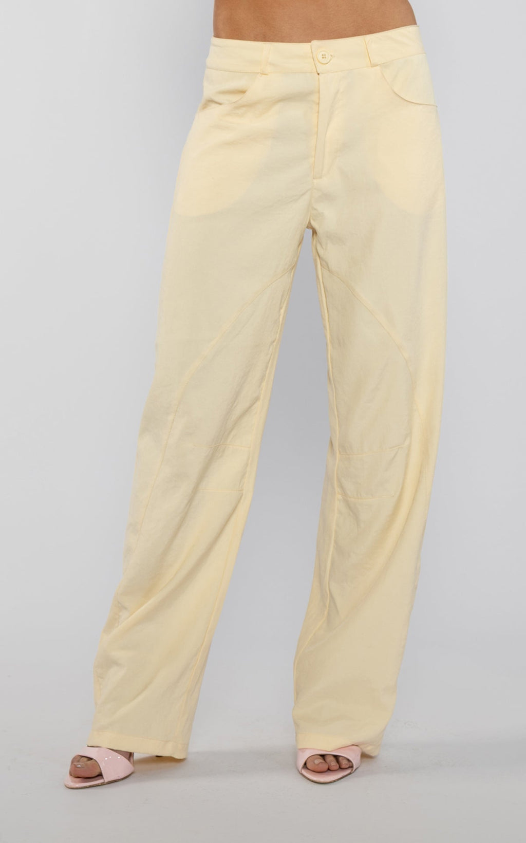 Pastel Barrel-Leg Seamed Pants by Navissi