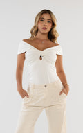 Body Marfil Drapeado