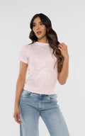 Camiseta Top Encaje Rosado