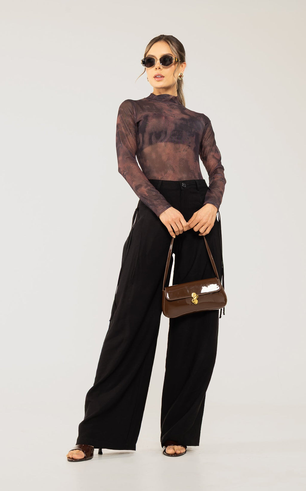 Black Long-Sleeve Layered Bodysuit by Navissi