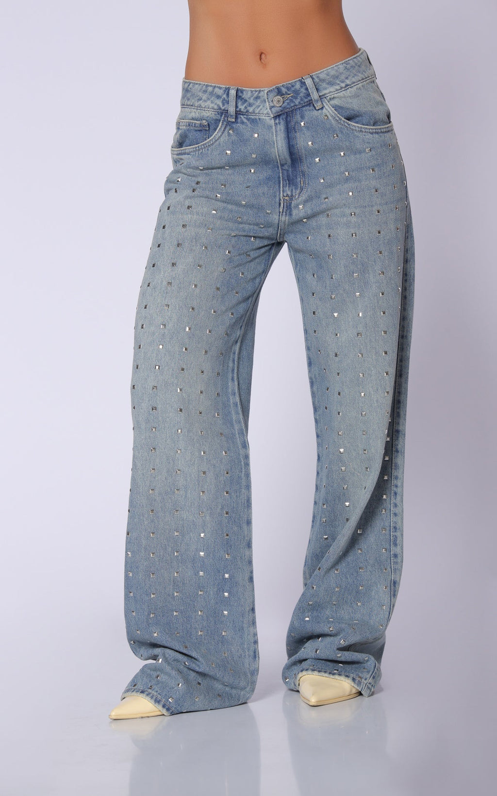 Jean Azul Wide Leg Detalles