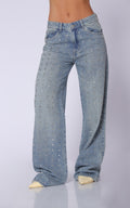 Jean Azul Wide Leg Detalles