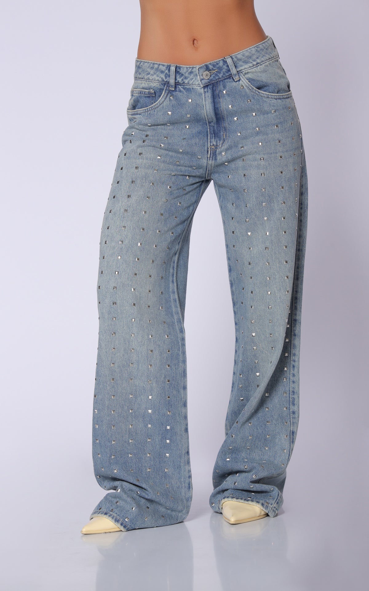 Jean Azul Wide Leg Detalles
