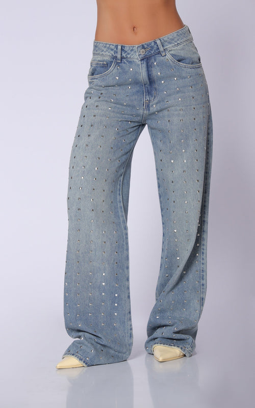 Blue Semi Wide-Leg Wide-Leg Jeans by Navissi