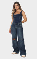 Jean Azul Straight Cut Out