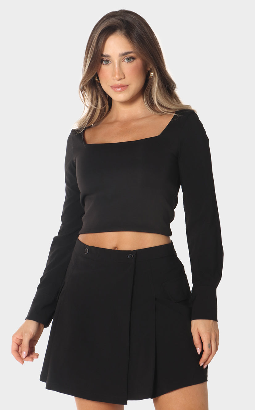 Blusa Negra Manga Larga