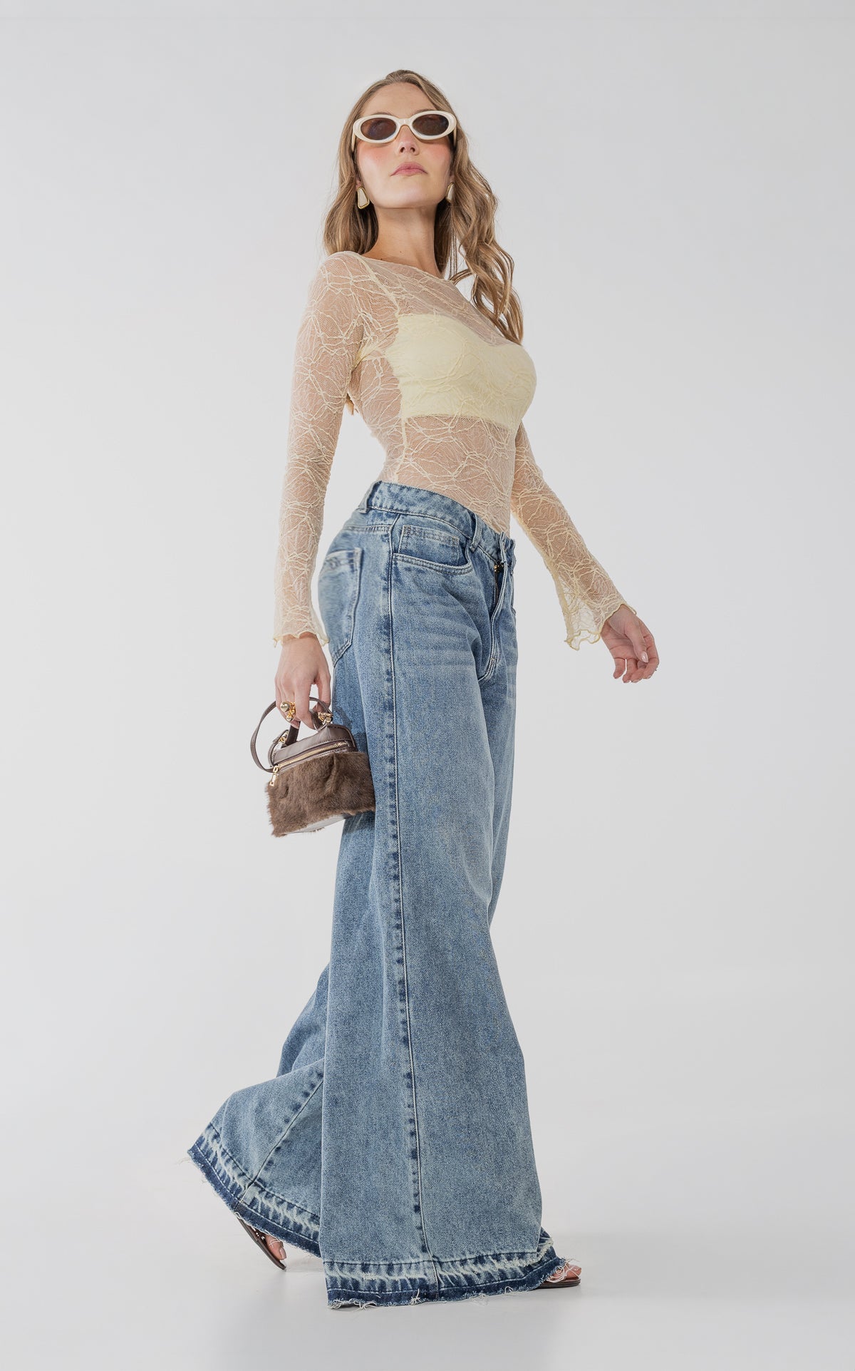 Blusa Manga Larga Blonda Amarillo Claro