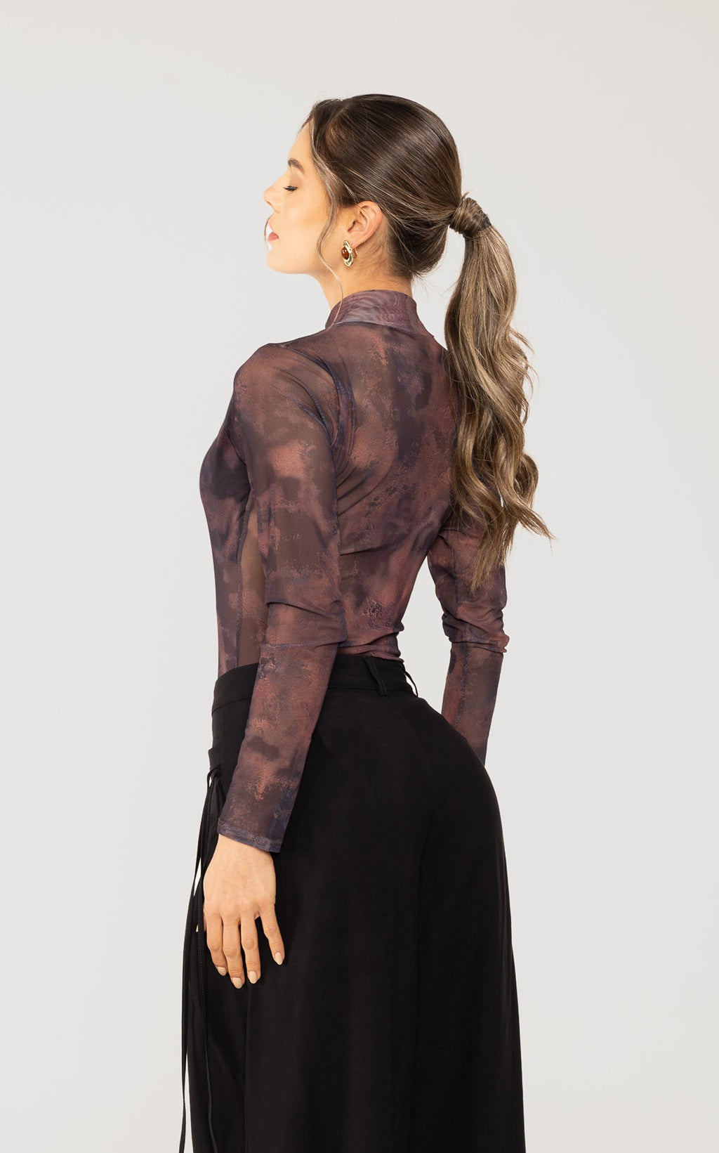 Black Long-Sleeve Layered Bodysuit by Navissi