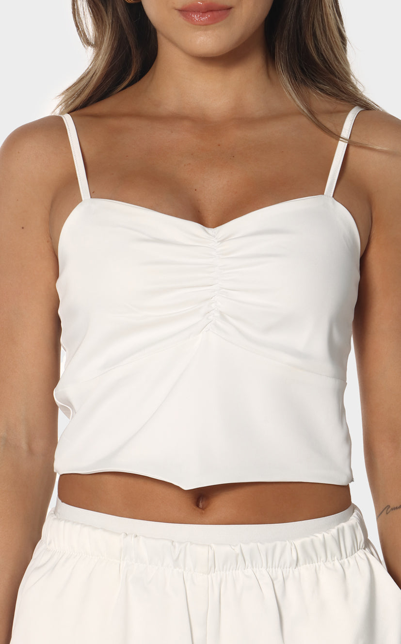 Blusa Crop Tiras Y Recogido