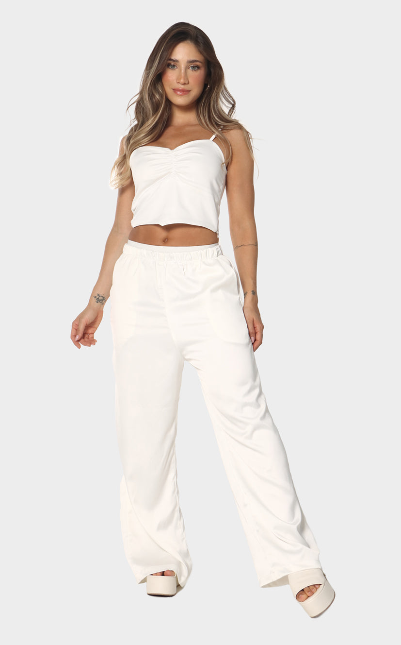 Blusa Crop Tiras Y Recogido