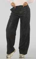 Gray Faux-Leather Seamed Pants by Navissi