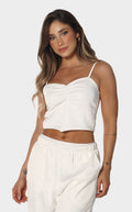 Blusa Crop Tiras Y Recogido
