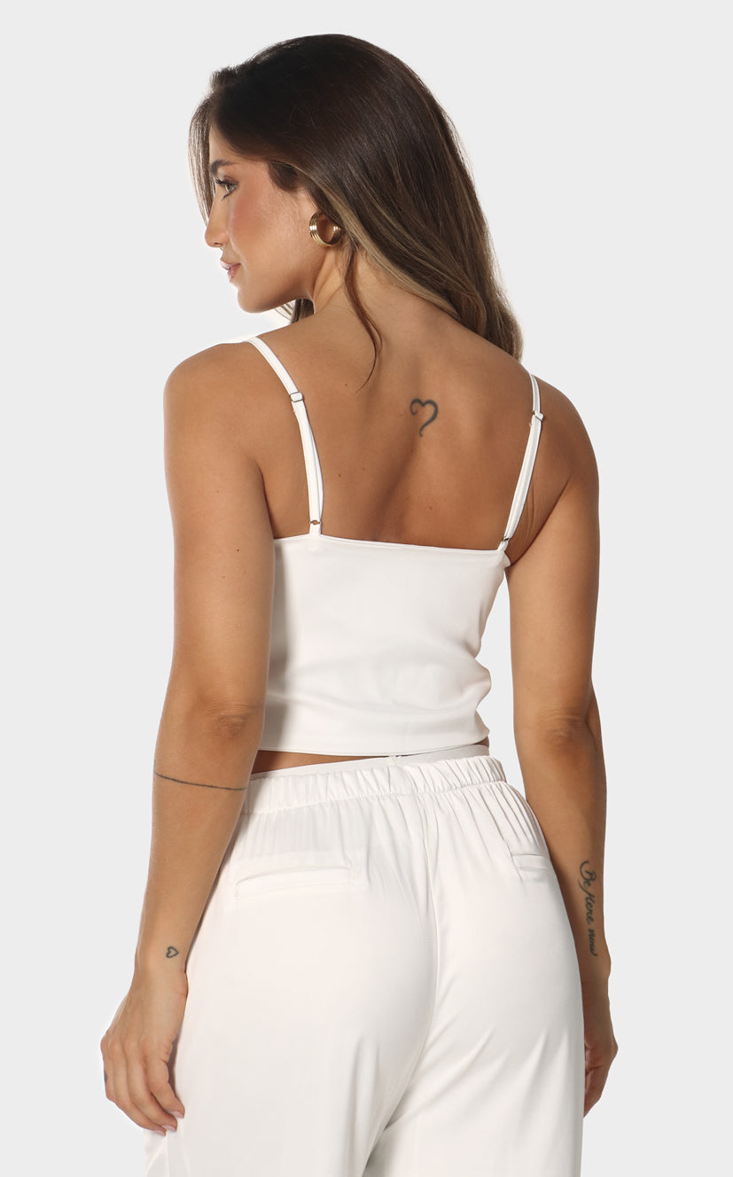 Blusa Crop Tiras Y Recogido