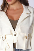 Chaqueta Marfil Bolsillos