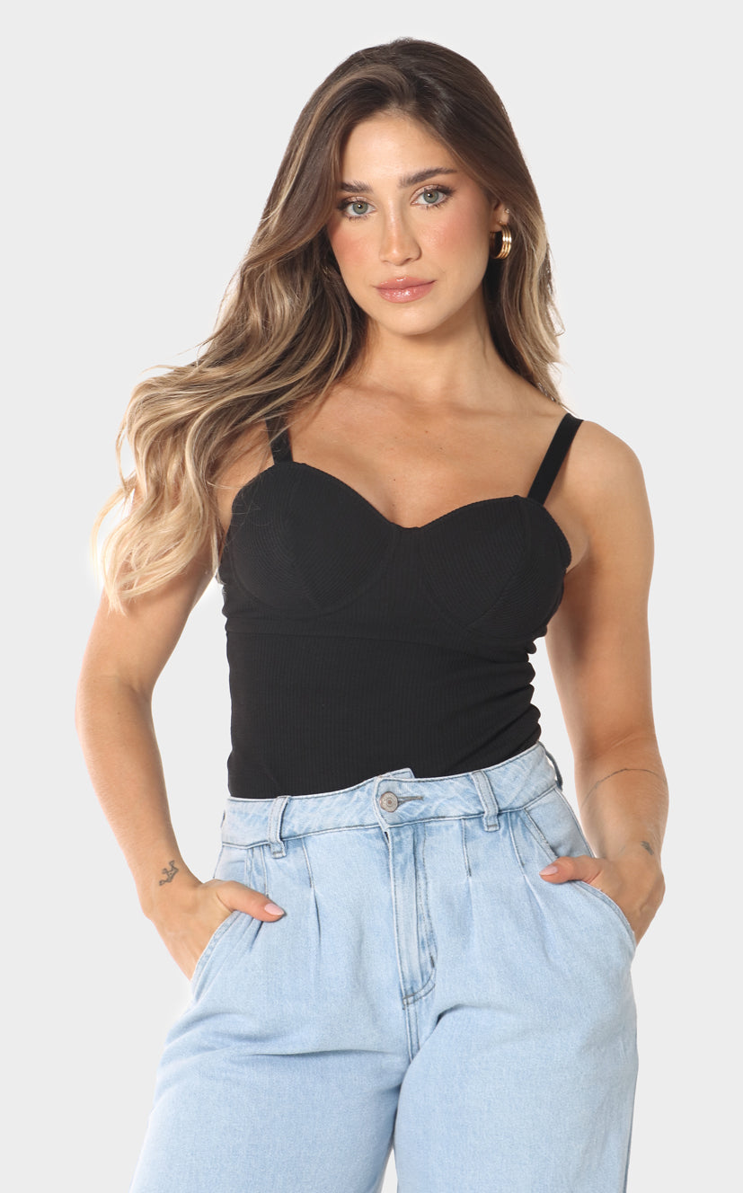 Body Negro Copas en Rib