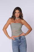 Olive Strapless Blouse by Navissi