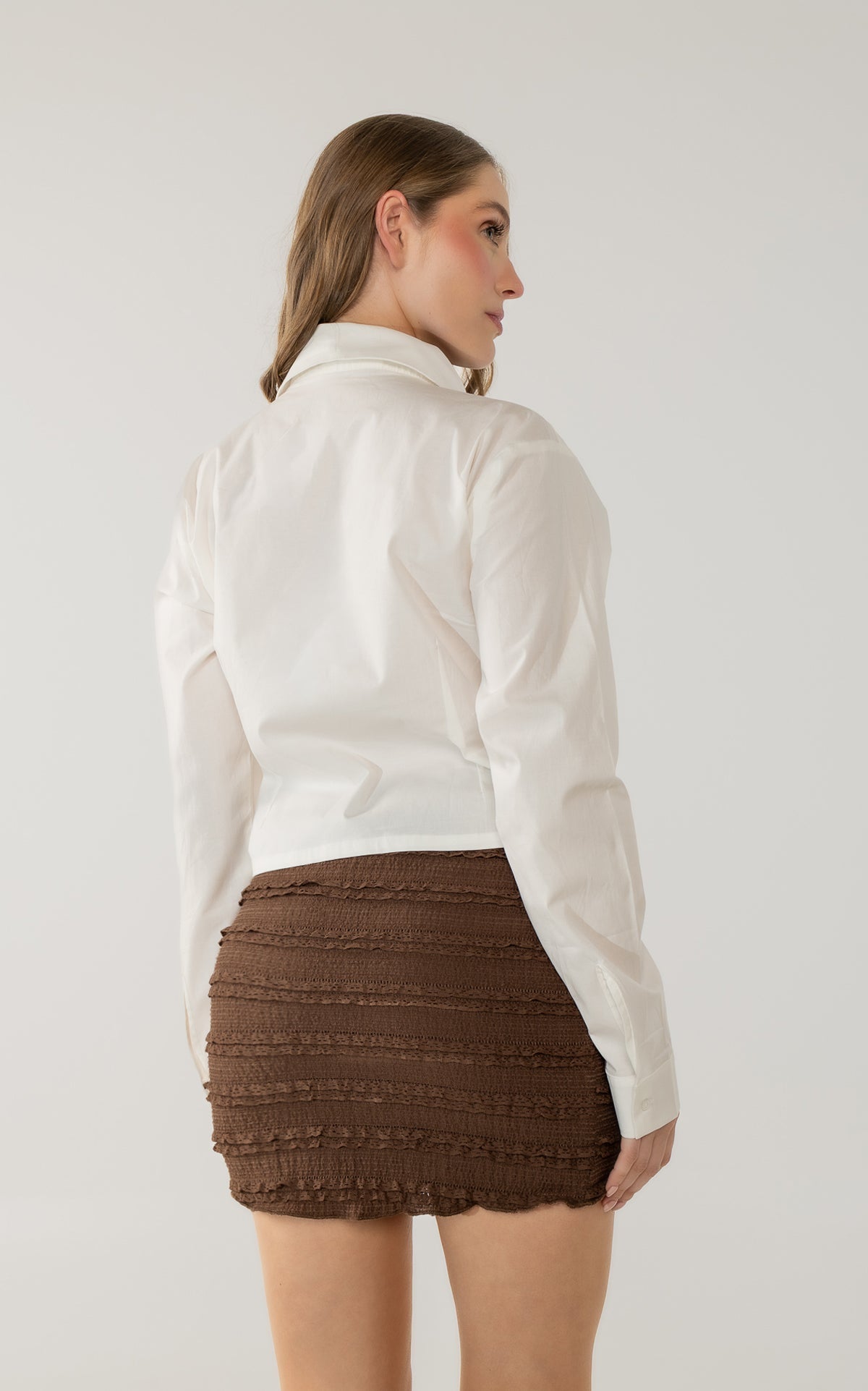 Camisa Marfil con Amarre en Frente