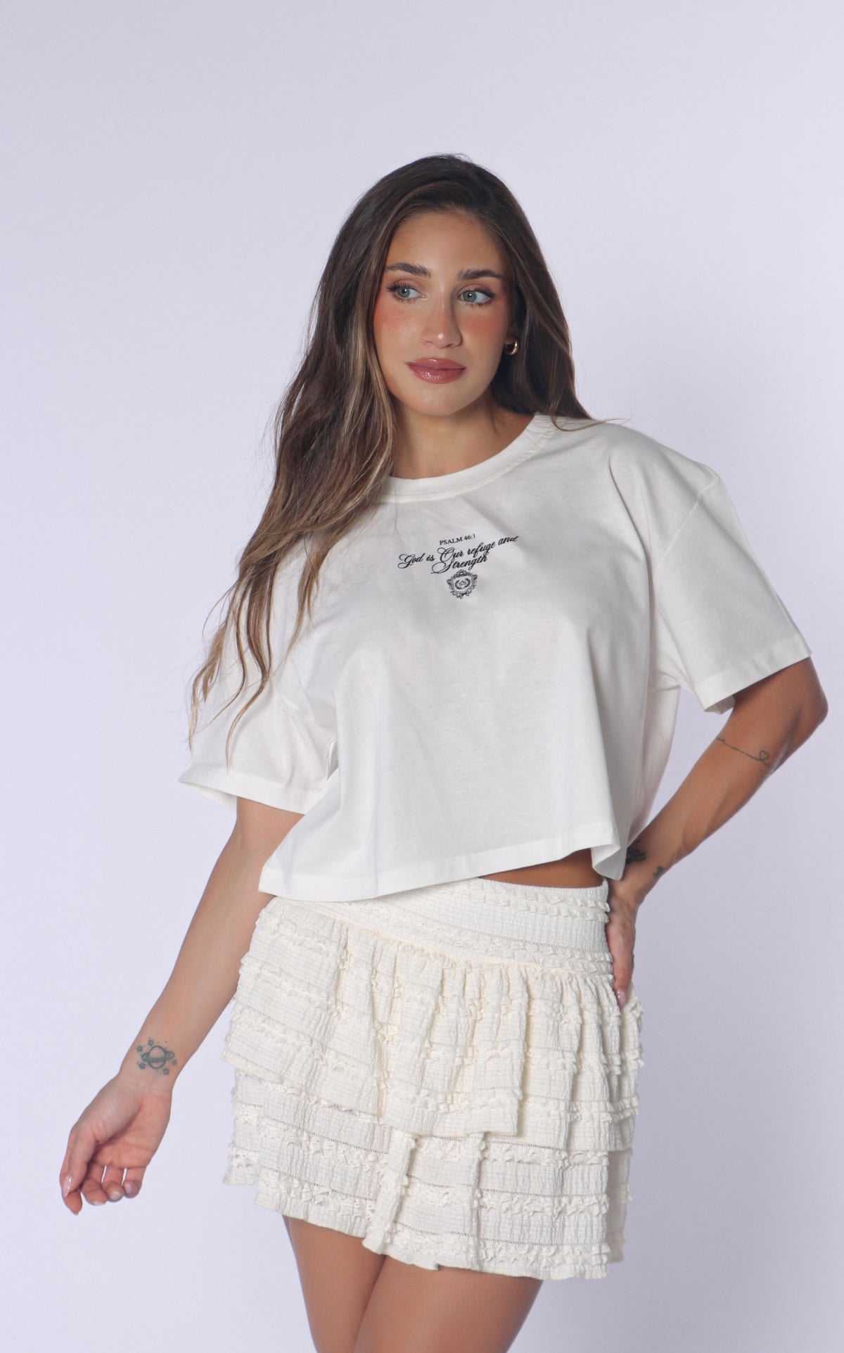 Camiseta Marfil Cropped