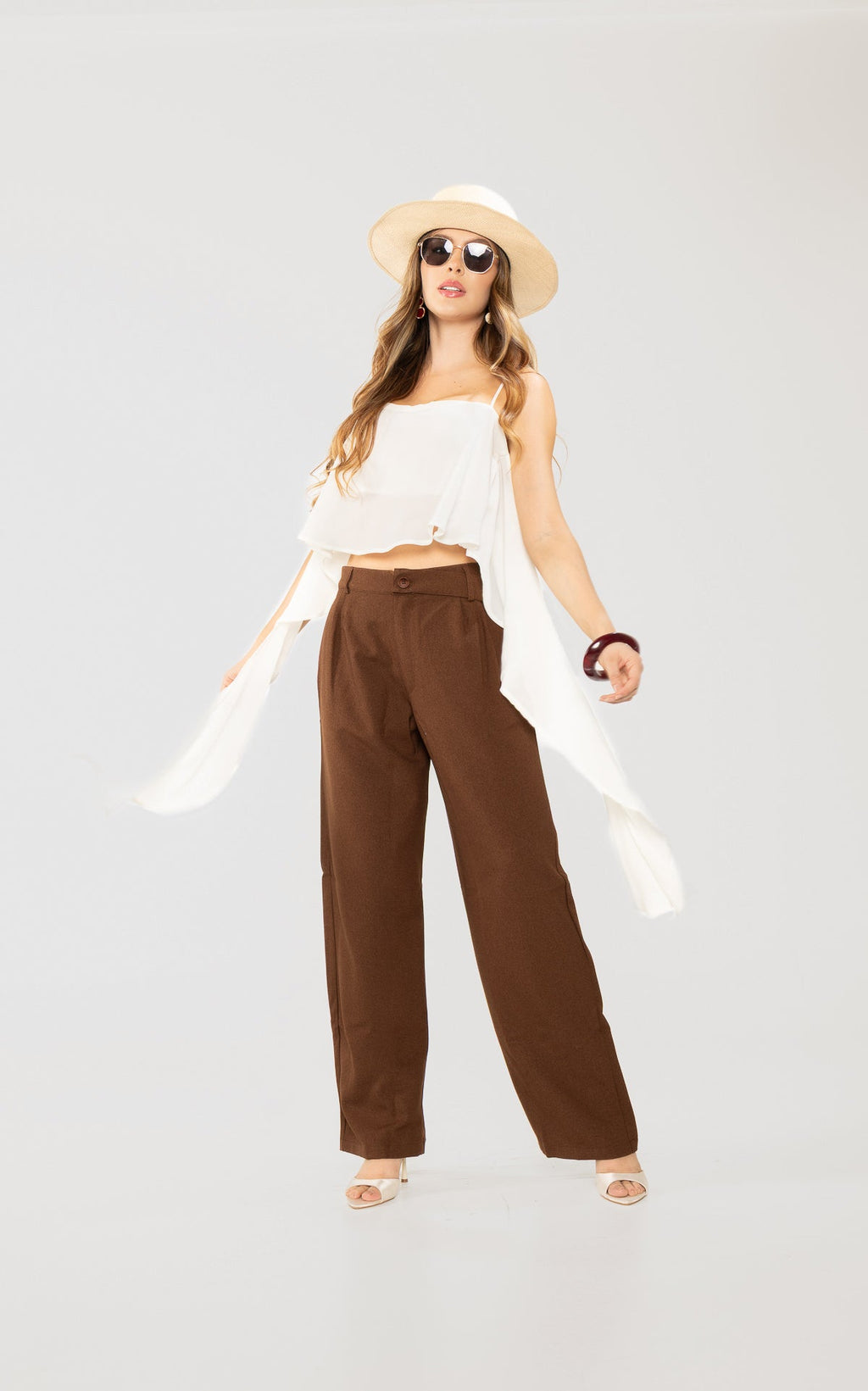 Blusa Marfil Golas en Laterales