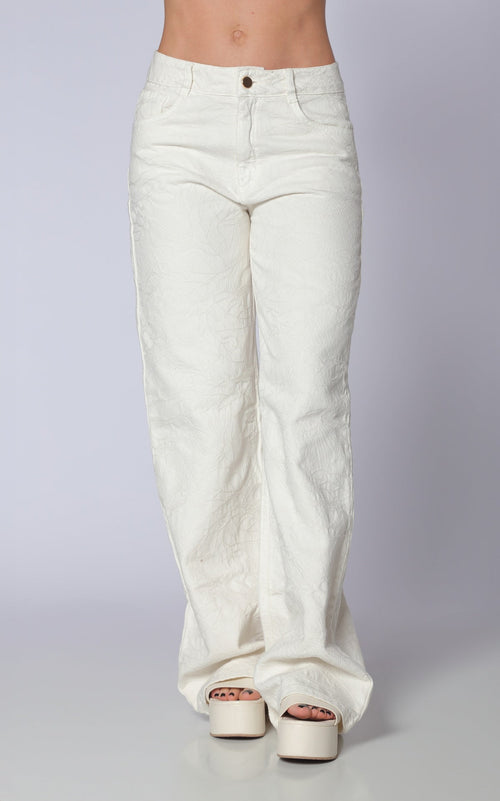 Ivory Semi Wide-Leg Wide-Leg Jeans by Navissi