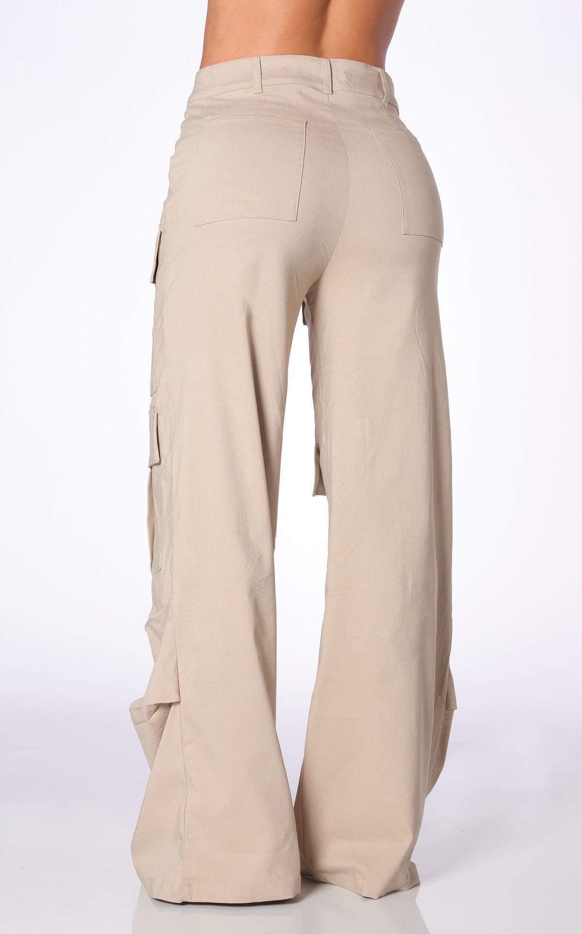 Pantalón Beige Bolsillos Cargo
