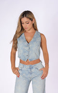 Blue Denim Vest