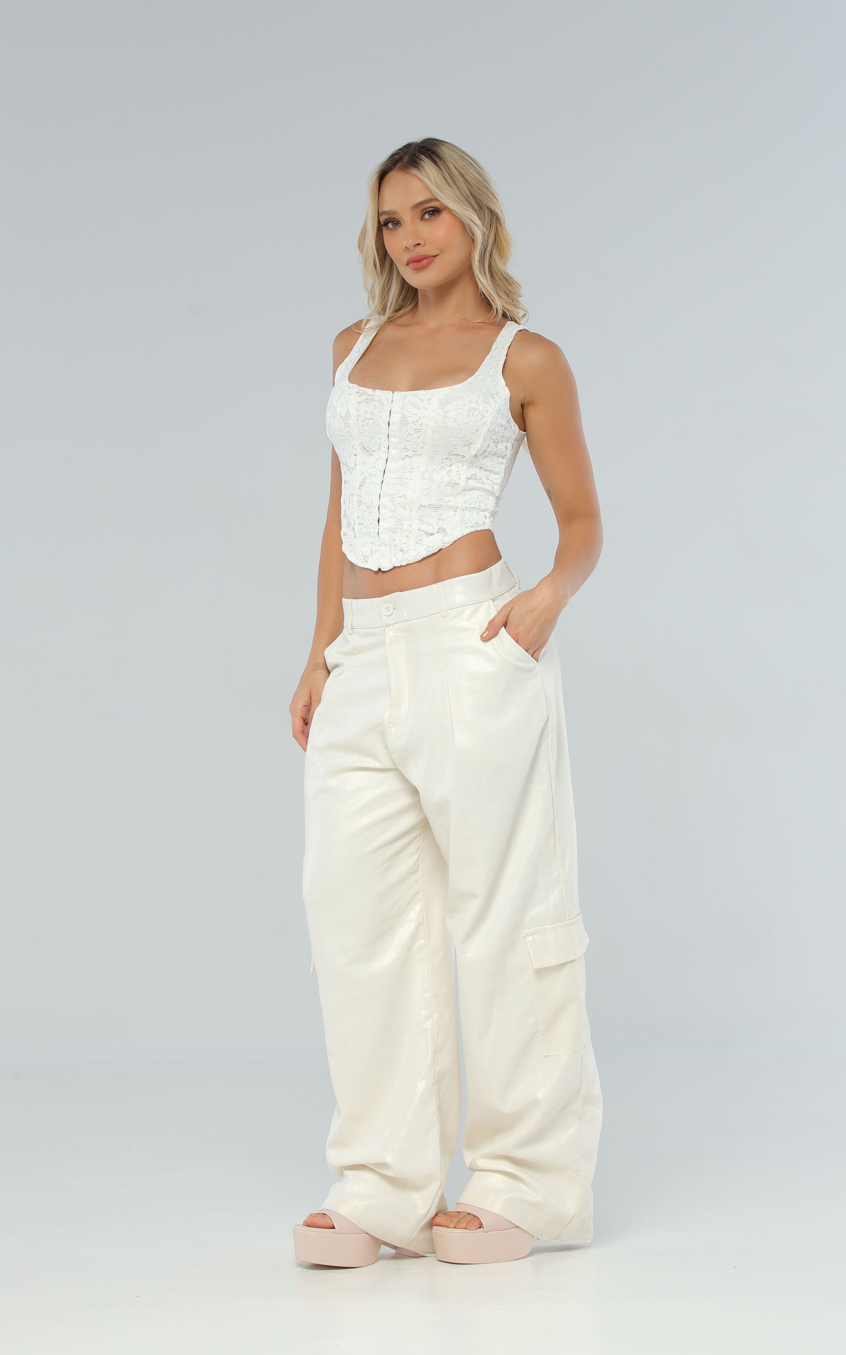 Blusa Marfil Abrochadura