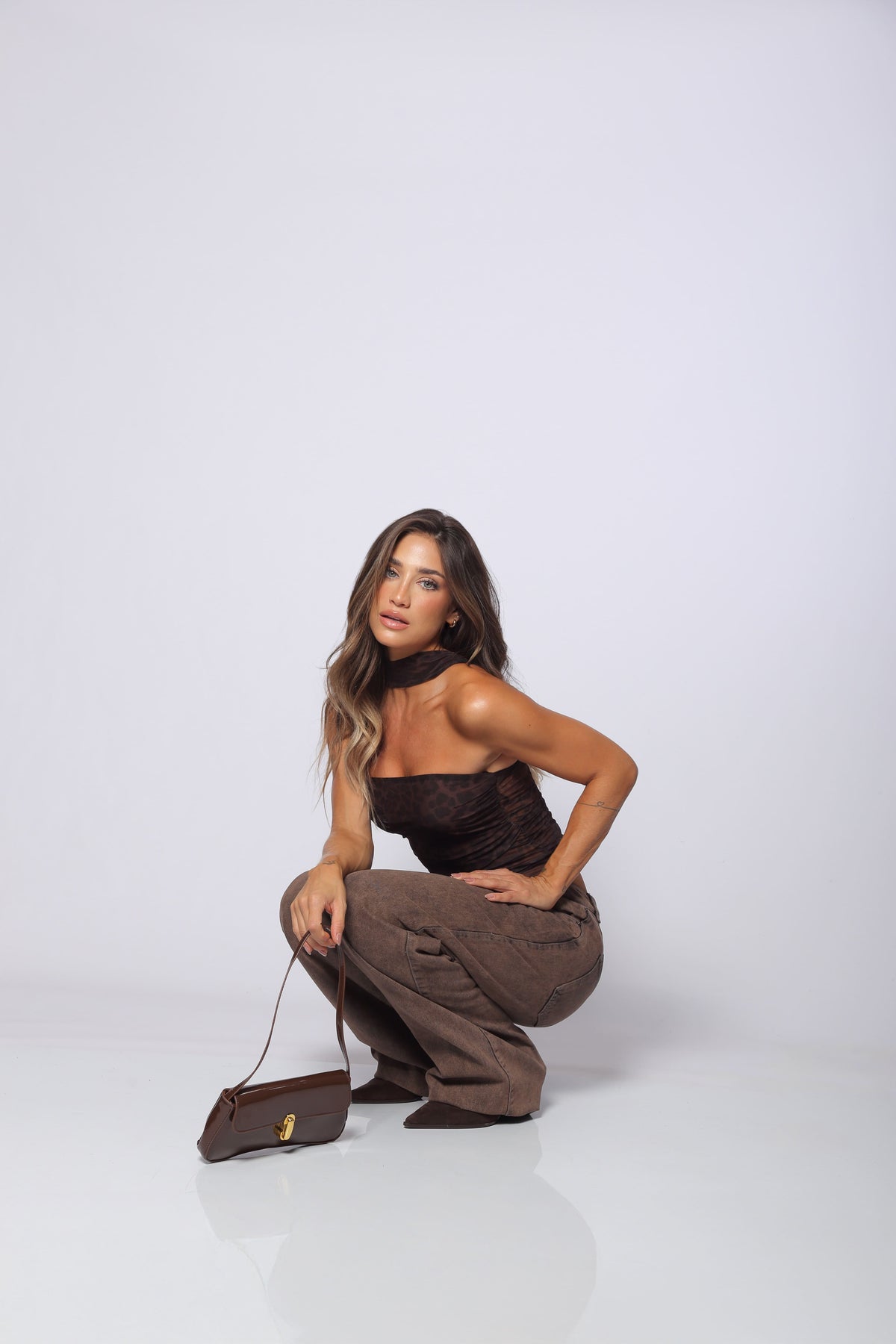 Animal Print Strapless Blouse