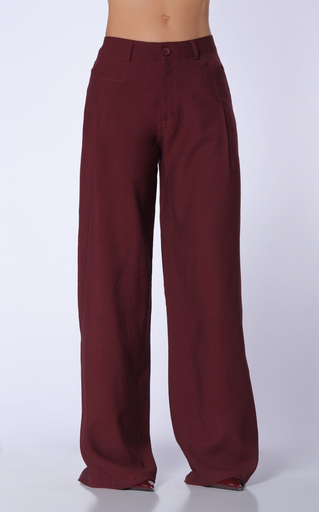 Wine Tailored Pants by Navissi