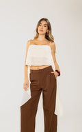 Blusa Marfil Golas en Laterales