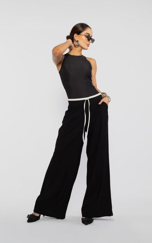Black Layered Essential Bodysuit by Navissi