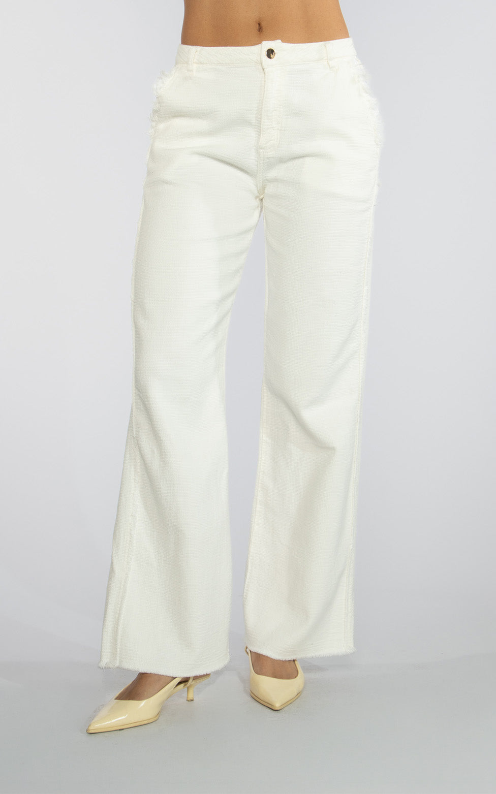 Ivory Straight-Leg Jeans