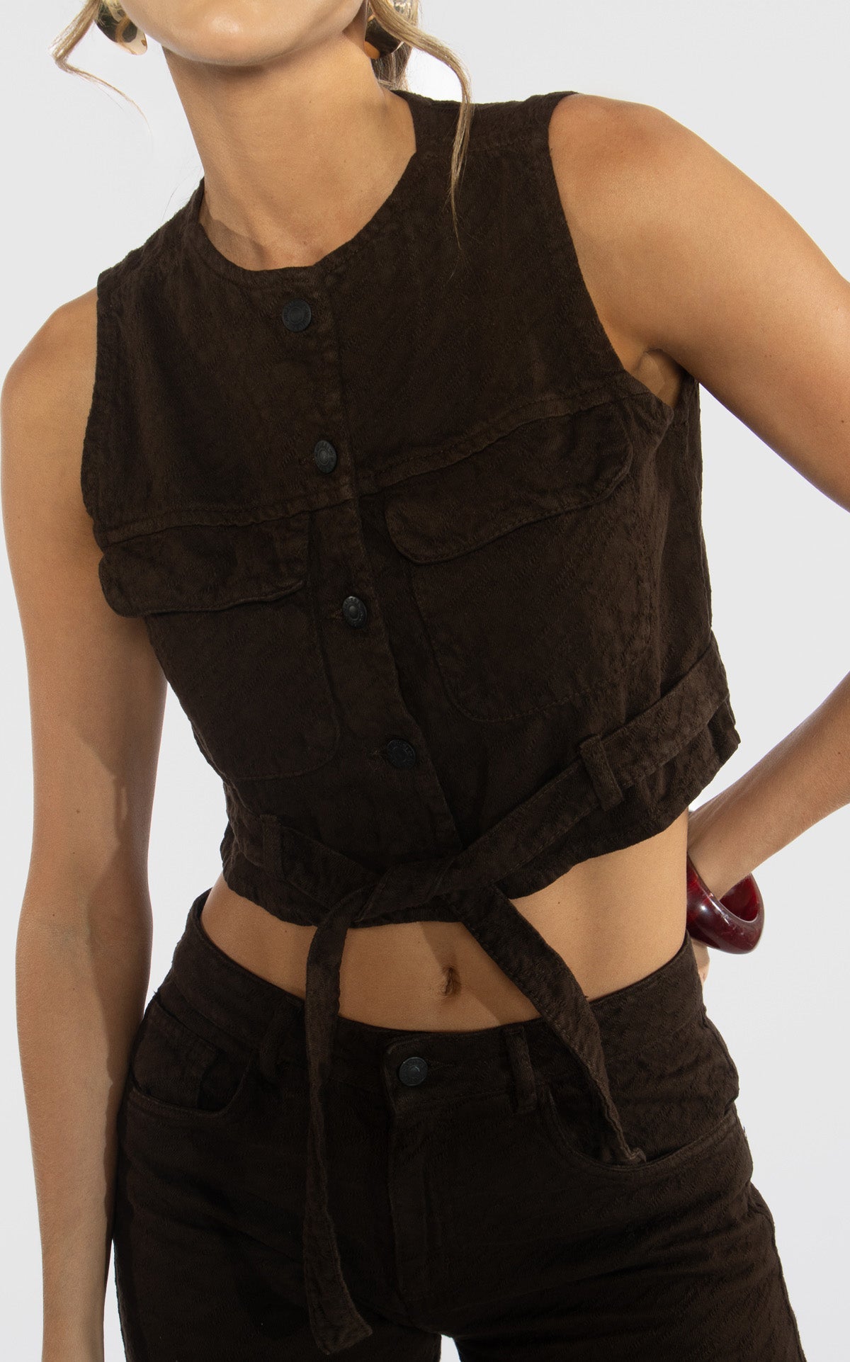 Chocolate Denim Blouse