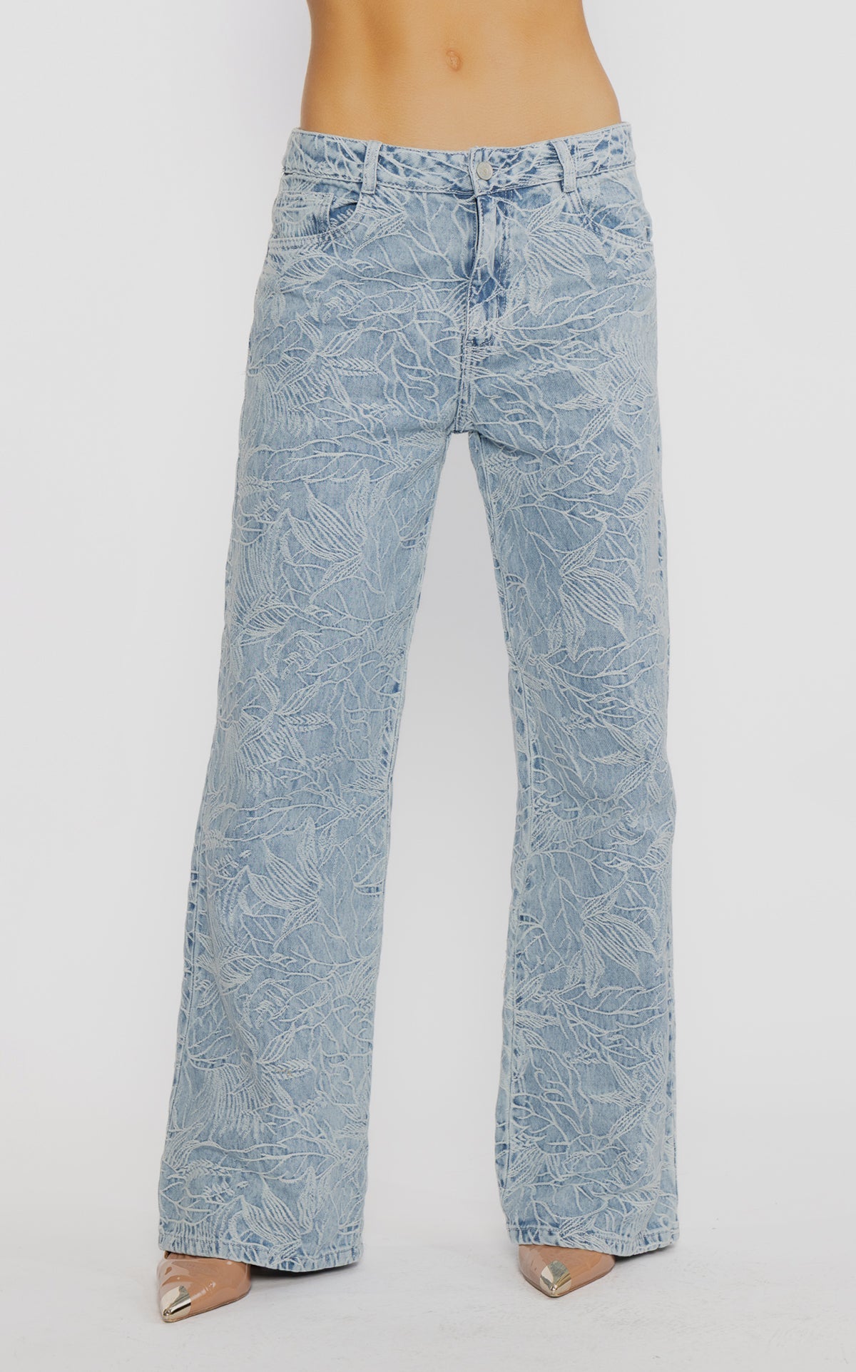 Blue Wide-Leg Jeans by Navissi