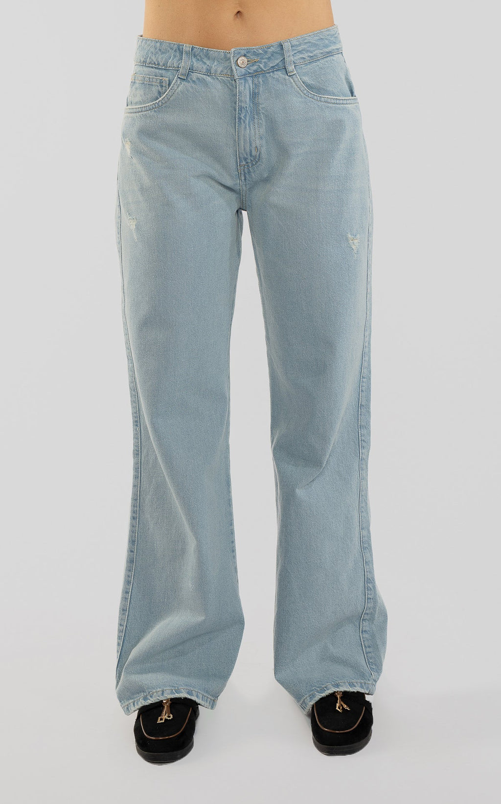 Blue Straight-Leg Jeans
