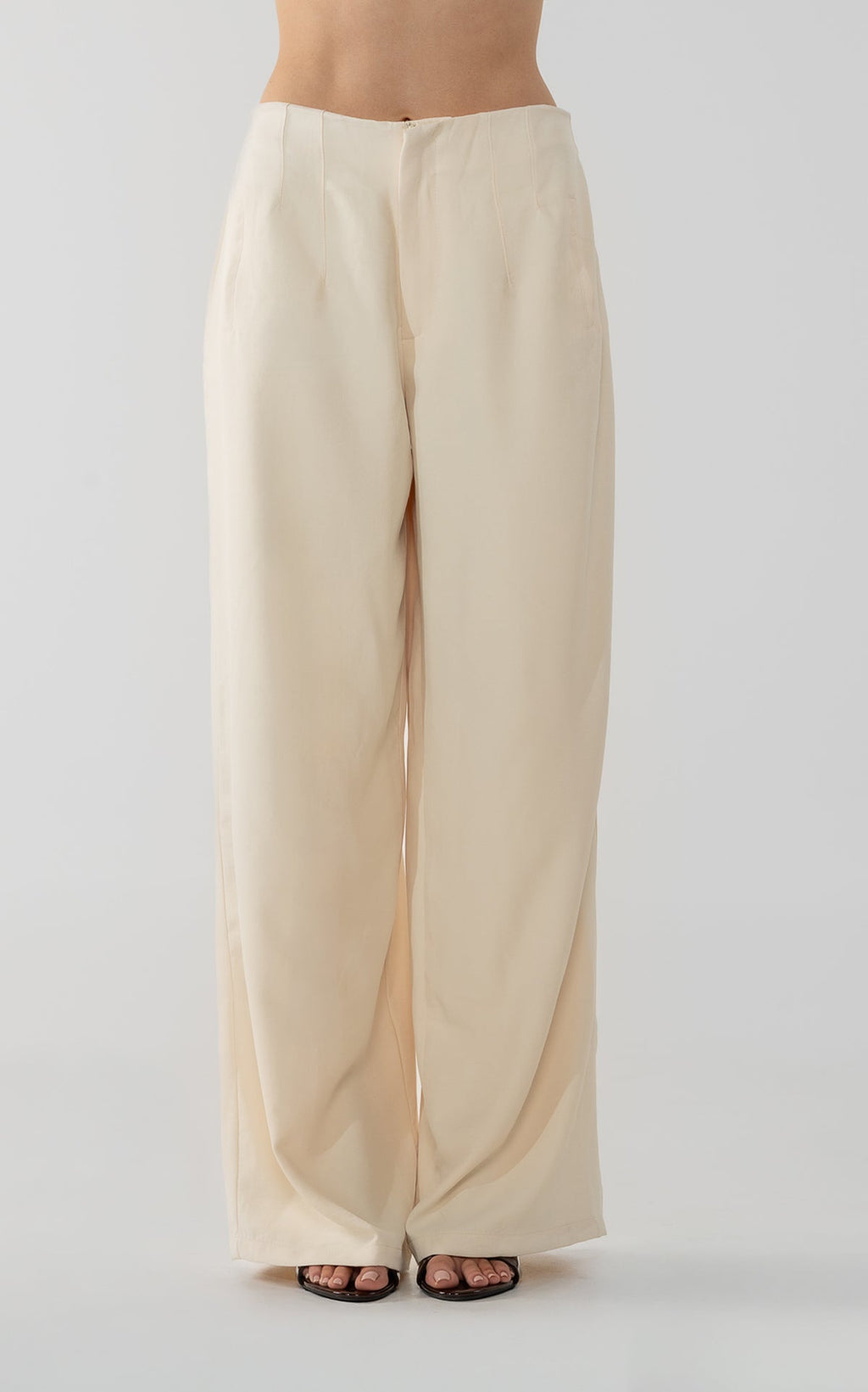 Pantalón Crema Tiro Alto