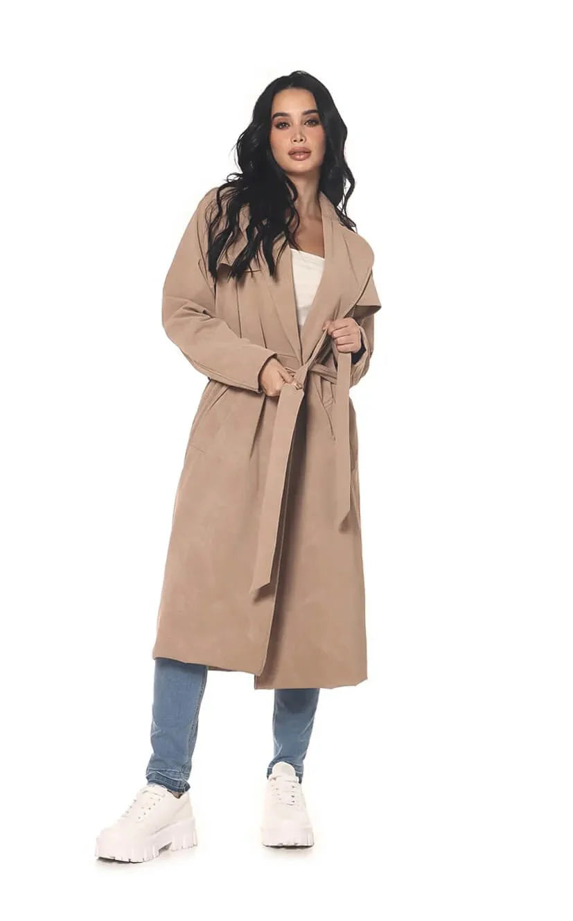 Abrigo Camel Amarre En Cintura - Navissi Clothing ♡