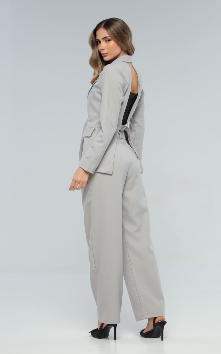 Blazer Gris Espalda Descubierta
