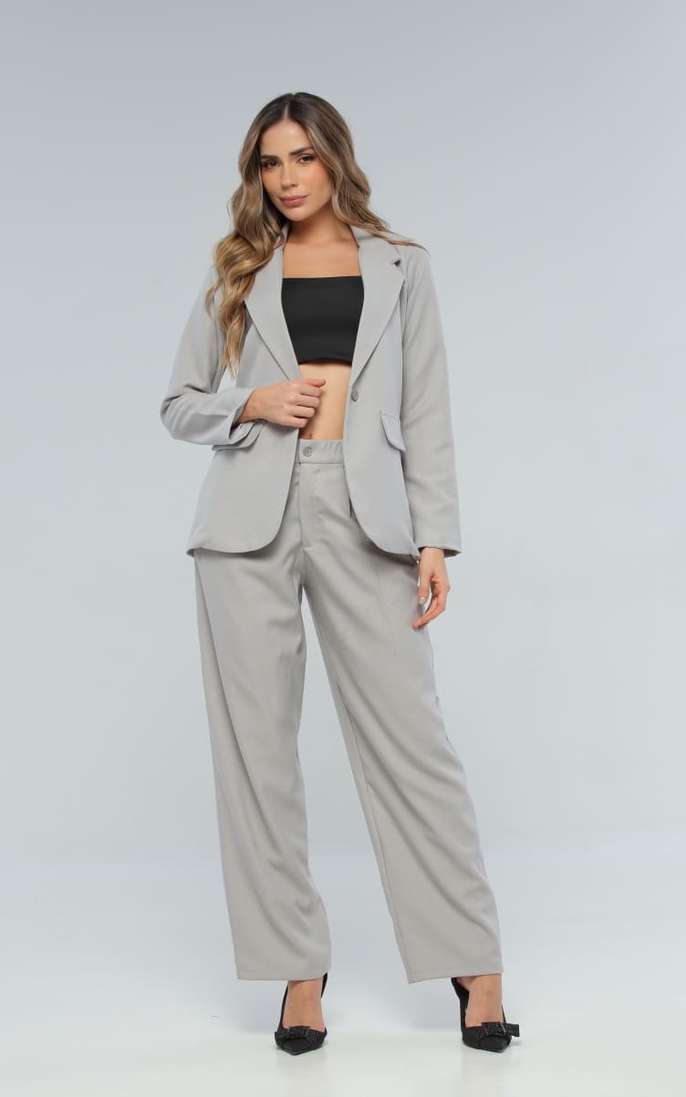 Blazer Gris Espalda Descubierta