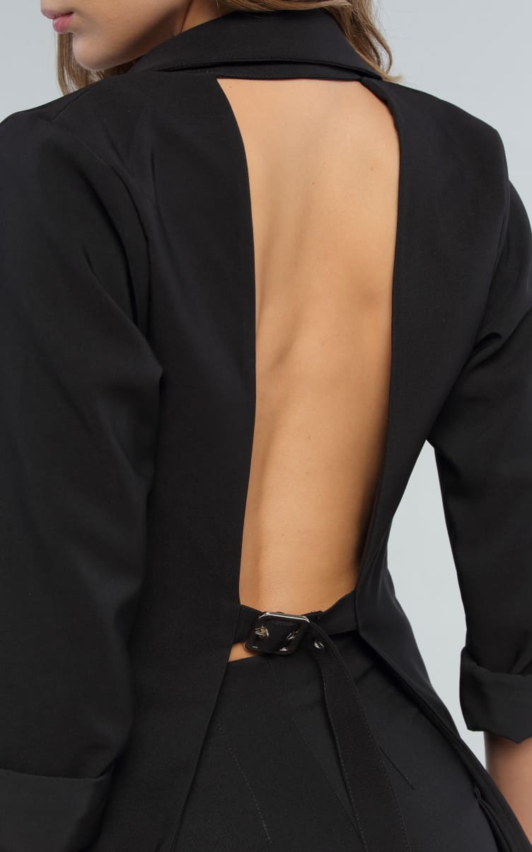 Blazer Negro Espalda Descubierta