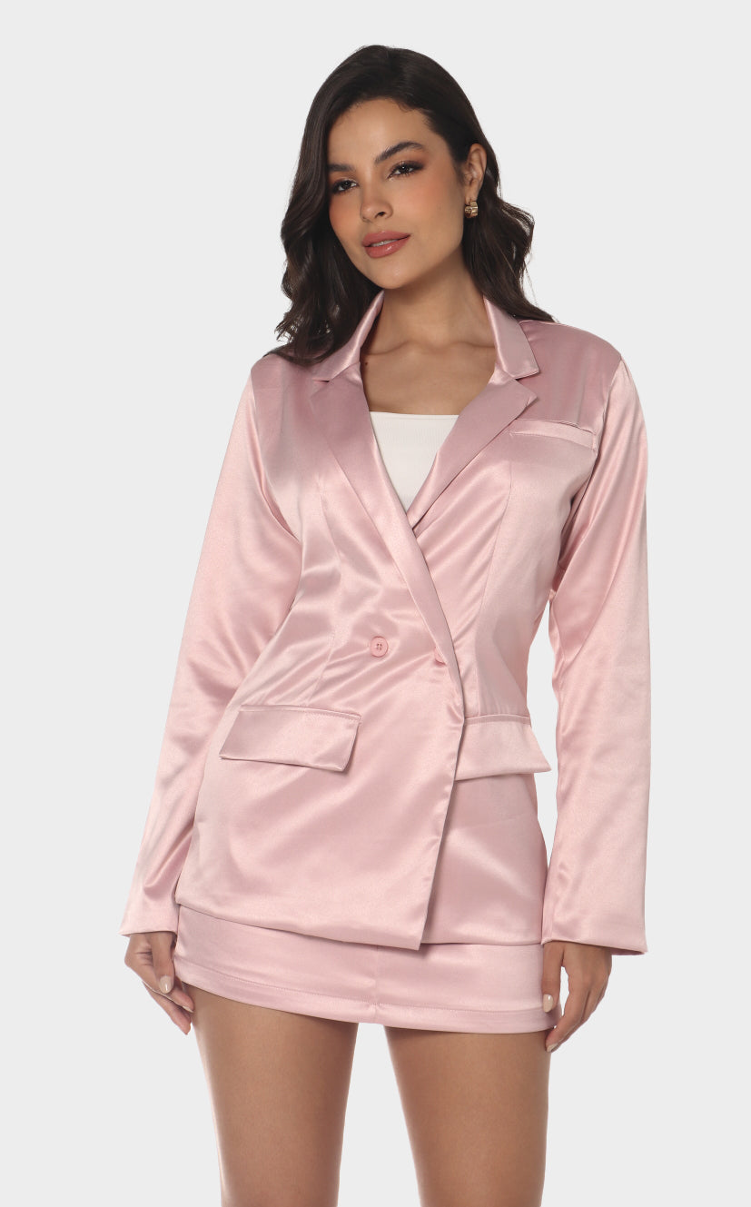 Blazer Rosa Tipo Sastre