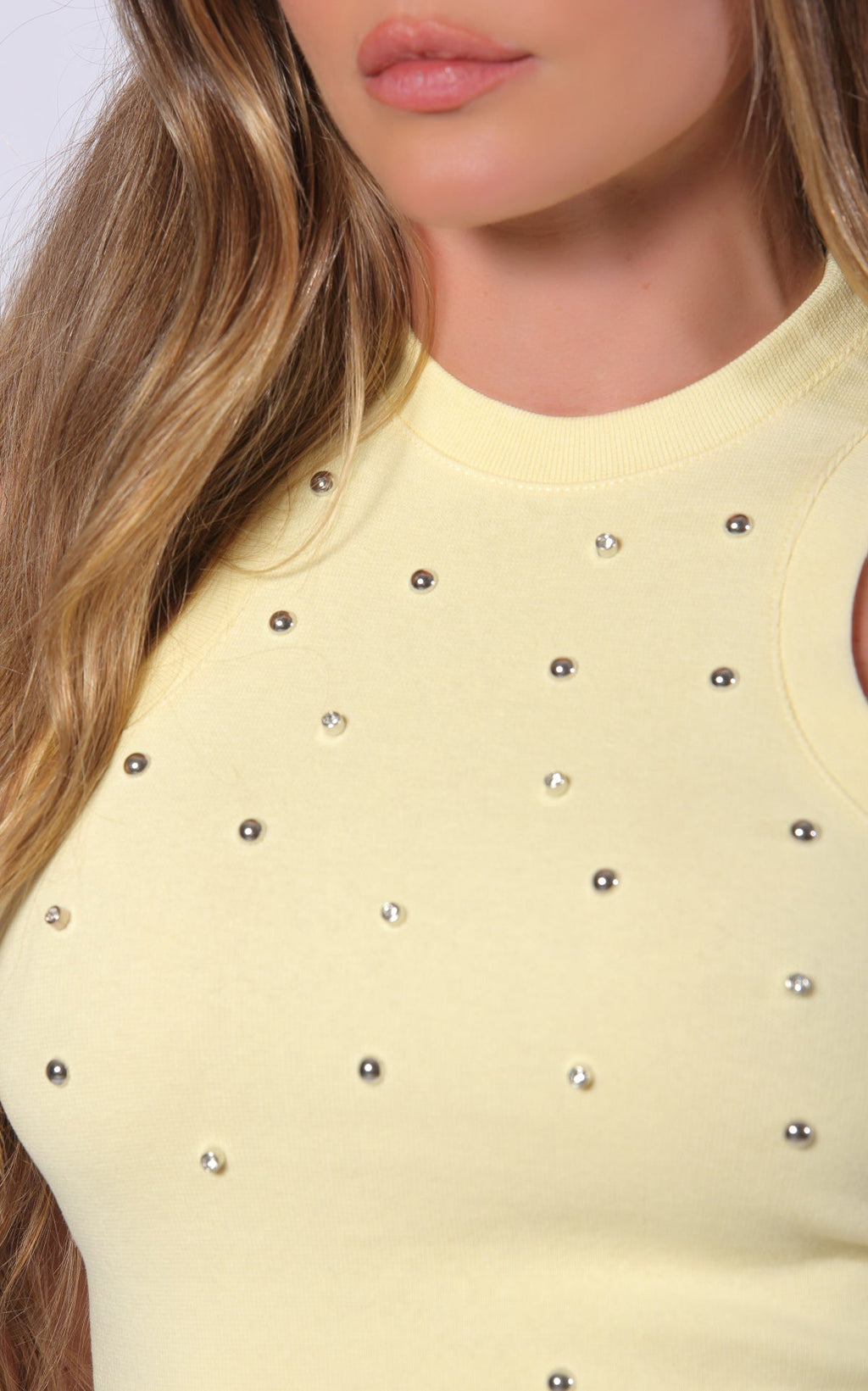 Blusa Amarilla Detalles Plata
