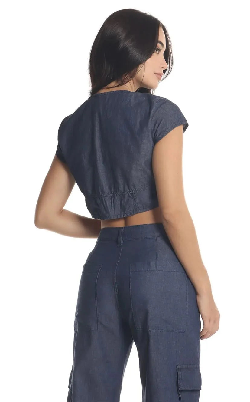 Blusa Azul Denim - Navissi Clothing ♡