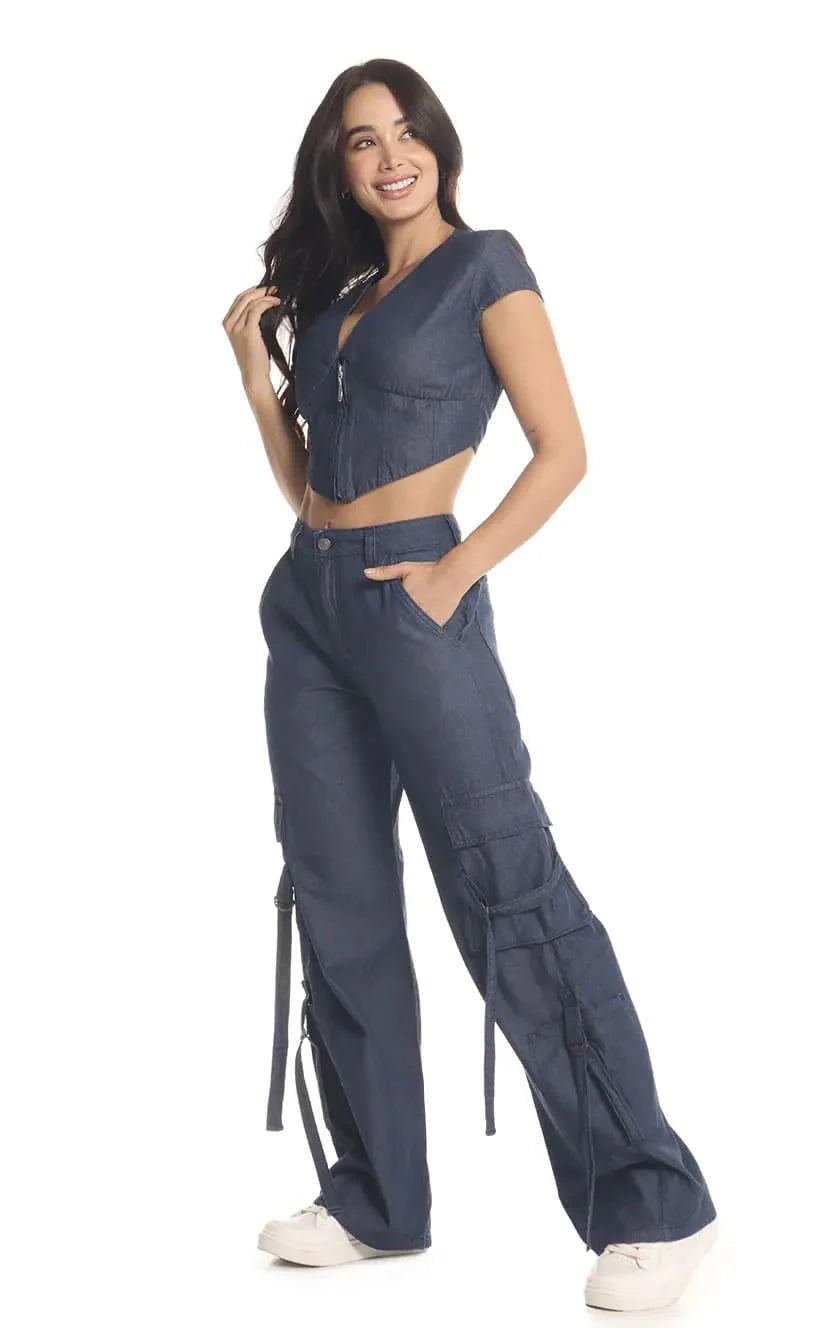 Blusa Azul Denim - Navissi Clothing ♡