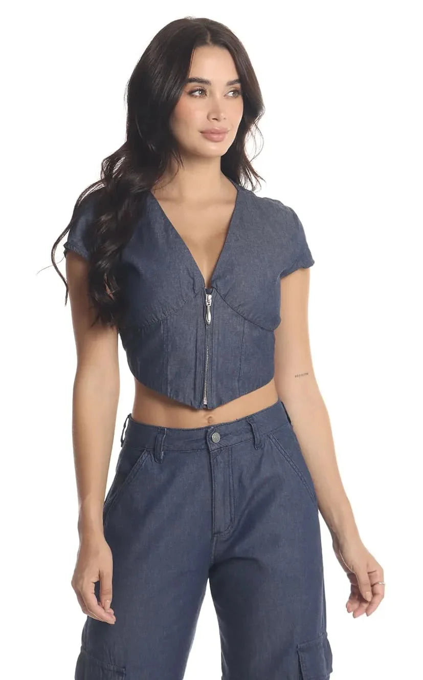 Blusa Azul Denim - Navissi Clothing ♡