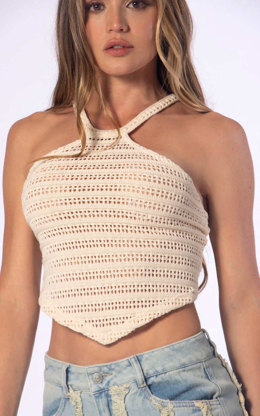 Ivory Scarf-Detail Blouse