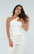Blusa Blanca Asimétrica