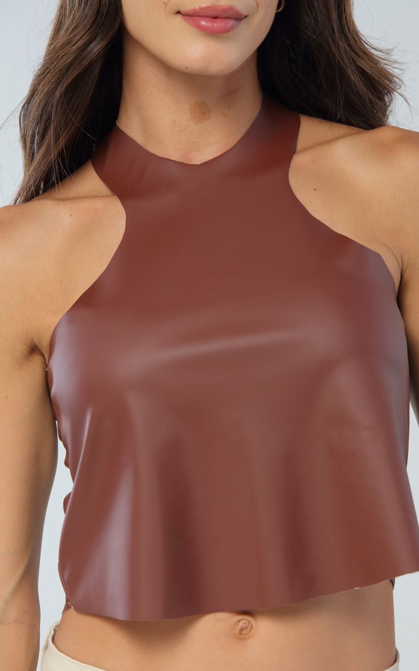 Blusa Chocolate Cuerina